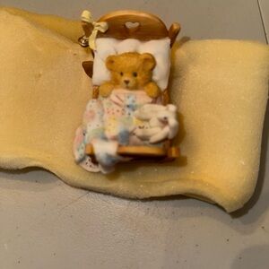 Cherished Teddies “Cradled With Love” Brown and Yellow Figurine